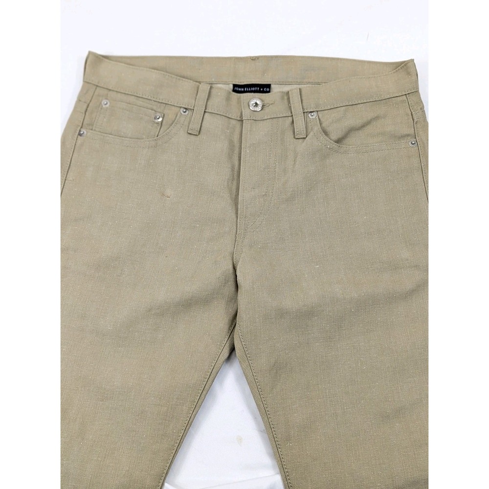John Elliott The Cast 2 Mens Fit 32x34 Slim Tapered Jeans Pant Cotton Raw Beige - Picture 5 of 8